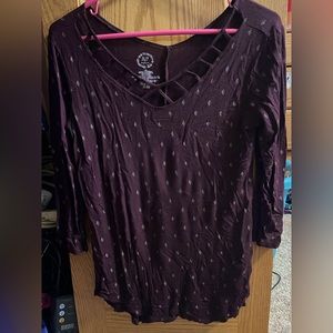Maroon 3 quarter sleeve blouse